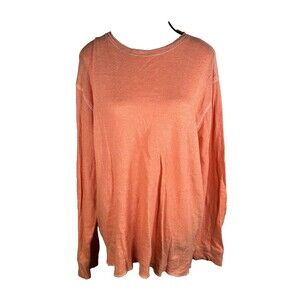 RECLAIM STANDARD Long Sleeve Orange Mens size XL T Shirt cuffed sleeve raw hem